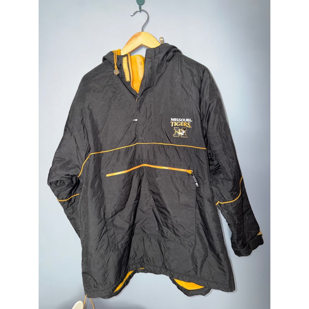 Team Starter‎ Missouri Tigers Pullover Anorak Jacket Black Orange Sz L